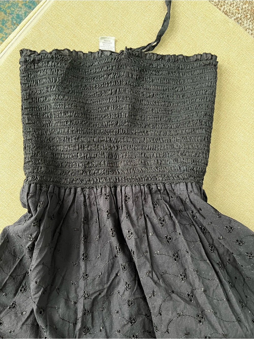 Fashion Bug Black Strapless Eyelet Summer Dress - Picture 5 of 5